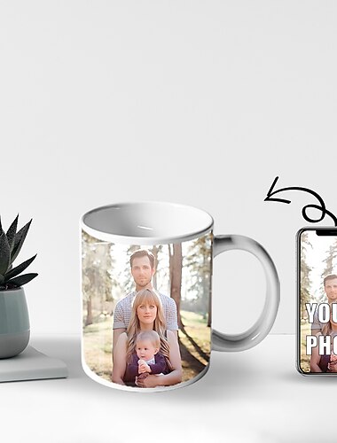 فنجان قهوة بصورة مخصصة - كوب هدية مخصص للعائلة ، فنجان عيد الميلاد ، فنجان سيراميك 11 أوقية