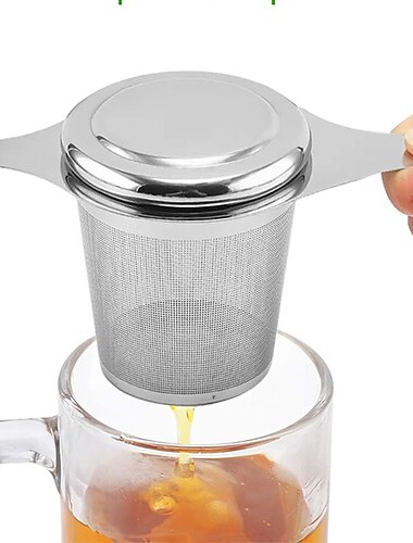 304 tesil i rostfritt stål återanvändbar teinfusionsanordning tesil tekanna löst teblad krydda tefilter kökstillbehör tesil teavlopp med handtag och lock