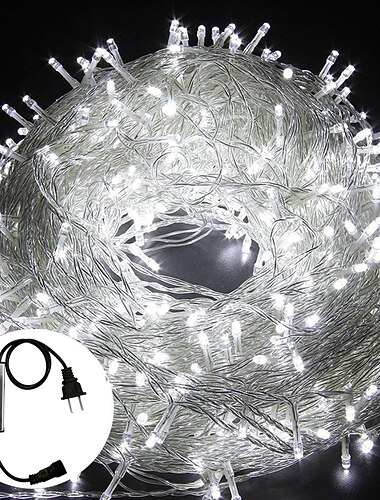 50m/100m utendørs vanntett lysstreng 8 moduser jernskall vanntette hagestrenglys for julefestivaler &amp; fester