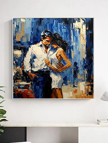 tango καμβάς τοίχος ζωγραφισμένο στο χέρι ελαιογραφία ρομαντικός χορός τοίχου ρομαντικό ζευγάρι τέχνη τοίχου χορός ζευγάρι καμβάς για διακόσμηση σπιτιού χωρίς πλαίσιο