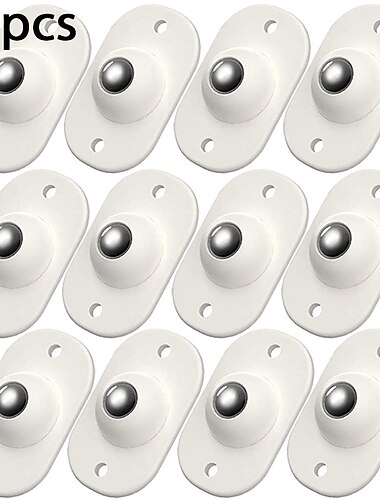 4/12 pièces roulettes auto-adhésives mini roues pivotantes pâte d'acier inoxydable roue universelle rotation à 360 degrés poulie collante pour bacs boîte de rangement inférieure poubelle de meubles