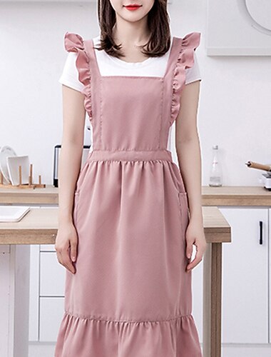 grembiule, cucina, cucina domestica, speciale tessuto impermeabile e resistente all'olio a doppio strato, grazioso grembiule da donna in stile principessa