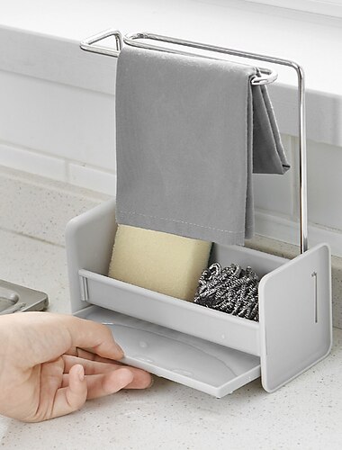 Porte-chiffon de cuisine, égouttoir de torchon, organisateur de lavabo, porte-éponge, rangement multifonctionnel, outils de cuisine et de salle de bains