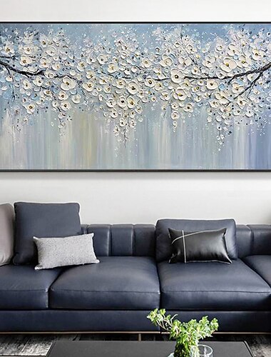 Mintura handgemachte abstrakte Baum-Blumen-Ölgemälde auf Leinwand, Wandkunst, Dekoration, modernes Bild für Heimdekoration, gerolltes, rahmenloses, ungedehntes Gemälde