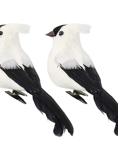 2stk kunstige røde kardinalfugler med klips simulerte julefjærfugler skumfuglpynt til trepynt fugler håndverk tre hjem utendørs dekorasjoner