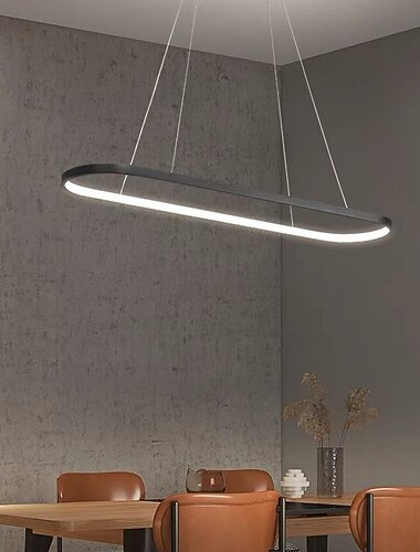  led oval luz pendente 69cm moderno e simples iluminacao de ilha suspensa de aluminio 36w para sala de jantar restaurante conferencia cafe bar lustre