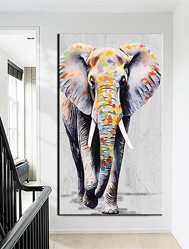 Käsintehty Hang-Painted öljymaalaus Maalattu Vaaka Abstrakti Eläimet Nykyaikainen Moderni Ilman Inner Frame  (ei kehystä)