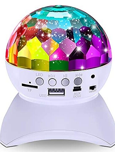 led projektorljus, färgglad magisk boll lampa atmosfär lampa bluetooth ljud boll lampa sovsal sång blixt lampa rum atmosfär lampa