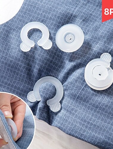 8 stk bærbare tepper lakentilbehør slitesterk dyne gripere dyneklemme festeklips husholdningsplast seng dyneholdere