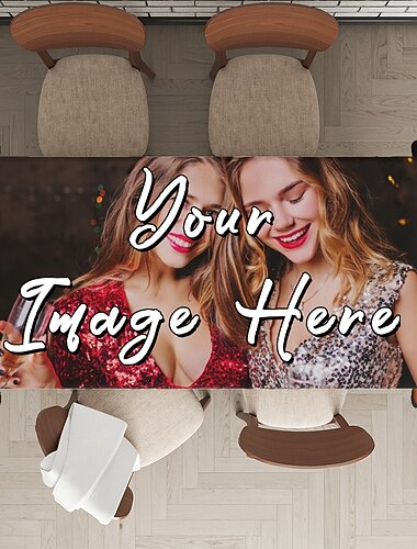 カスタムテーブルクロス パーソナライズされた長方形のテーブルクロス 撥水、シワ防止、こぼれに強いソフトジャカード カスタマイズされたテーブルカバー 食堂、ビュッフェ、バンケットパーティー、祝日のディナー用