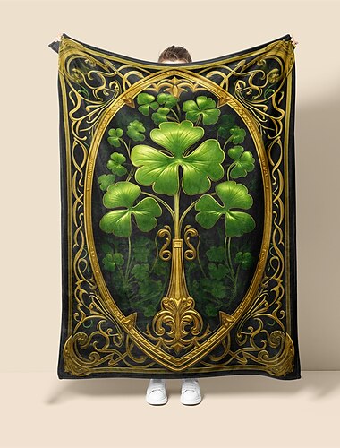 Sint Patrick's Day patroon superzachte deken sherpa deken warm bedrukt alle seizoenen kamer decor geschenken grote deken