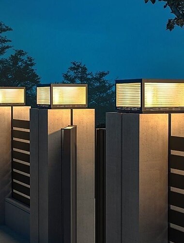 IP54-Säulenleuchten für den Außenbereich, quadratische Zaunsäulen-Pfostenleuchten für die Dekoration von Innenhöfen, einfache Säulenlaterne, Säulenleuchten für Gehwege und Gärten