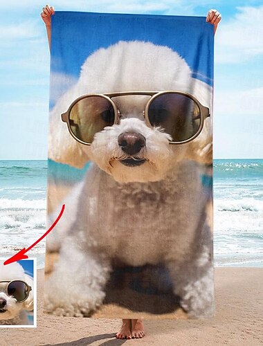 Tilpasset strandhåndklær med foto badehåndkle personlig strandhåndklær med foto personlig gave til familie eller venner 31"63" (ensidig trykk)