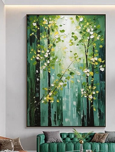 mintura håndlagde abstrakte tre landskap oljemalerier på lerret veggkunst dekorasjon moderne skog bilde for hjemmeinnredning rullet rammeløst ustrukket maleri