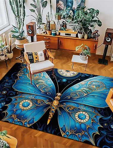 art butterfly area matta köksmatta halkfri oljesäker golvmatta vardagsrum matta inomhus utomhusmatta sovrum dekor badrumsmatta entrématta dörrmatta