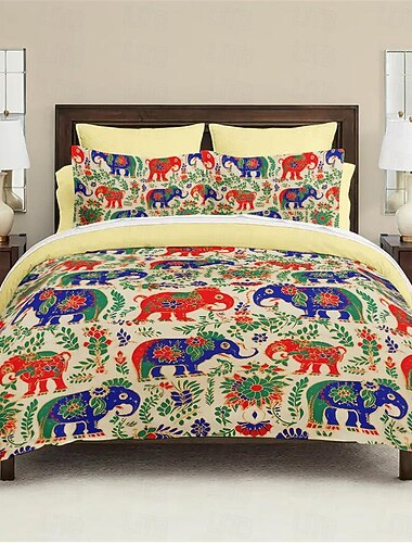 l.t.home 100% bomuld satin dynebetræk sæt vendbart premium 300 trådantal elefant elite sengesæt