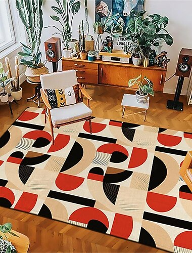 أحمر أسود مجردة منطقة البساط المطبخ حصيرة عدم الانزلاق النفط برهان الكلمة حصيرة غرف معيشة البساط داخلي في الهواء الطلق حصيرة غرفة نوم ديكور الحمام حصيرة مدخل البساط باب حصيرة