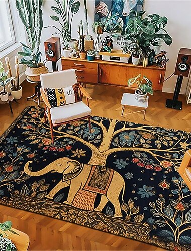 Boho-Elefanten-Teppich, Küchenmatte, rutschfeste, ölbeständige Bodenmatte, Wohnzimmerteppich, Innen- und Außenmatte, Schlafzimmerdekoration, Badezimmermatte, Eingangsteppich, Fußmatte