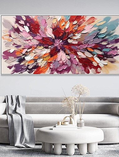 couteau peint à la main fleur peinture à l'huile sur toile tenue d'artiste fleur épanouie peinture botanique paysage art texture peinture pour salon décor peinture décoration murale peinture