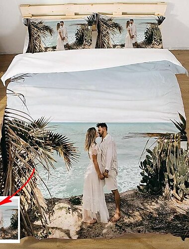 Housse de couette personnalisée avec photo Ensemble de literie imprimé Meilleur cadeau de graduation Cadeau de chambre personnalisé pour des amis des amoureux cadeaux personnalisés