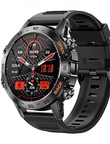 K52 Smartwatch 1.39 Zoll Smartwatch Fitnessuhr Bluetooth Schrittzähler Anruferinnerung Aktivitäts-Tracker Kompatibel mit Android iOS Unisex Langer Standby Freisprechanrufe Wasserdicht IP 67 45mm