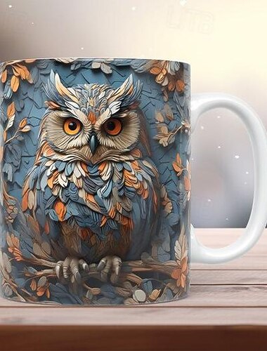 3D-uilmokken, grappige 3D-dierenmok, creatieve ruimteontwerp multifunctionele mokken, dierenliefhebbers koffiemok, schattige mok keramische koffiemokken, coole verjaardagskerstcadeaus voor dames en