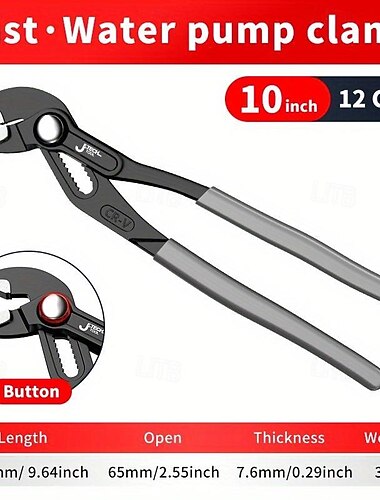 Alicates para bombas de agua, alicates de plomería de liberación rápida, llave para tubos, alicates ajustables para abrazaderas de tuberías de agua, herramientas manuales para el hogar, llave