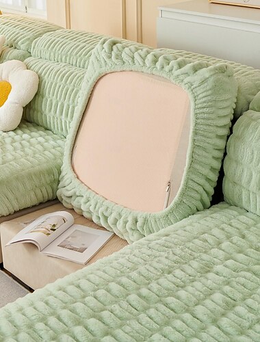 Soft Warm Faux Fur Couch Sofa Cover,Thick Shaggy Fuzzy Magic Sofa Cover,Stretch Sofa Seat Couch Cushion Slipcovers , Anti-Slip Furniture Protector for Sectional Seat Cover