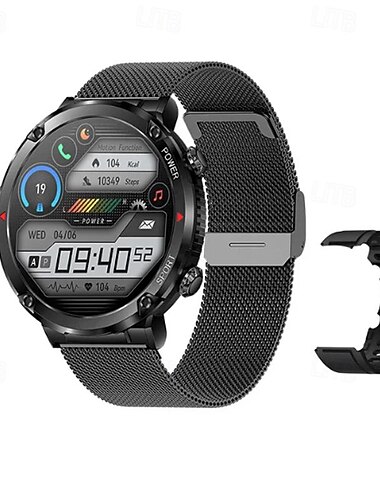 iMosi T30 Slimme horloge 1.6 inch(es) Smart horloge Bluetooth Stappenteller Gespreksherinnering Slaaptracker Compatibel met: Android iOS Uniseks Lange stand-by Handsfree bellen Waterbestendig IP68 52