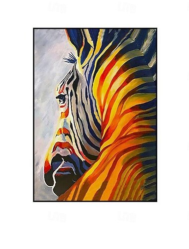 Pintura al óleo hecha a mano, lienzo, decoración de arte de la pared, animal moderno, cebra para decoración del hogar, pintura enrollada sin marco y sin estirar