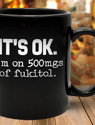 אותיות גרפיות יומי מעצב רטרו ספל וינטג', ספל קפה מצחיק קרמי שחור, מתנה ליום האב 1.2 oz/330ml