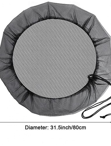 Cubierta de malla de 2 piezas para barriles de lluvia con cordón, cubos de recolección de agua, pantalla protectora de tanque para evitar hojas caídas en aleros de jardín al aire libre