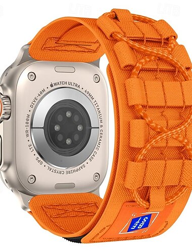 Sportband Kompatibel med Apple Watch klockband 38mm 40mm 41mm 42mm 44mm 45mm 49mm Multilayer Elastisk Oländig Nylon Ersättningsurband för iwatch Ultra 2 Series 9 8 7 SE 6 5 4 3 2 1