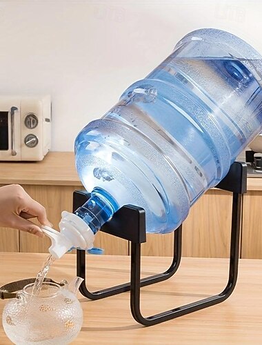 Support de seau d'eau pure avec cadre en fer détachable, robinet distributeur d'eau à pression d'eau 2 pièces