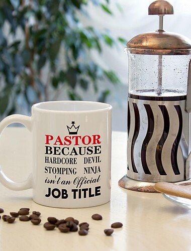 1 tasse à café pasteur inspirante - tasse en porcelaine de 11 oz pour les boissons d'été et d'hiver - cadeau parfait pour les vacances d'anniversaire, Thanksgiving et Noël