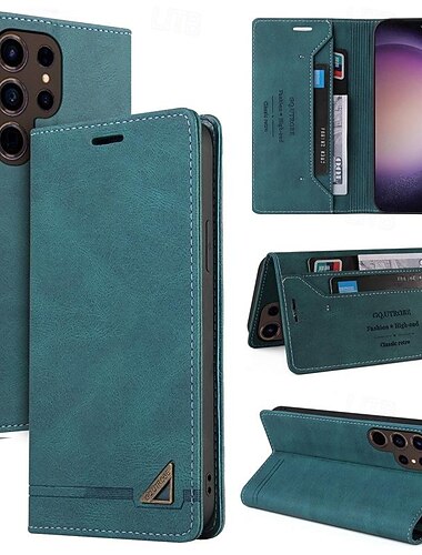 telefon Etui Til Samsung Galaxy S26 Ultra Plus S25 S24 S23 S22 S23 FE S21 Ultra Plus S20 A55 5G A35 5G Lommebok-kortveske Magnetisk Helkroppsbeskyttende Støtte Kontor / Bedrift TPU PU lær