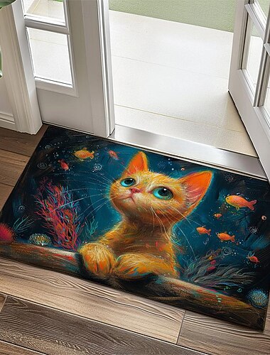wycieraczka z futra kotka mata kuchenna mata podłogowa antypoślizgowy dywanik olejoodporny dywan kryty mata na zewnątrz wystrój sypialni łazienka mata dywanik wejściowy