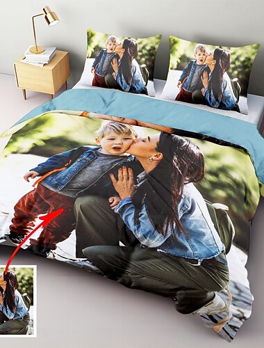 Capa de Edredom Personalizada com Foto Melhor Presente de Formatura Conjunto de Cama Impresso Presente Personalizado para Quarto Férias para Amigos Amores
