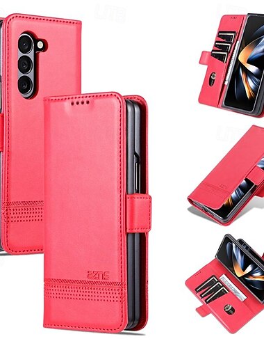 telefon Etui Til Samsung Galaxy Z-brett 7 Z Brett 6 Z Fold 5 Z Fold 4 Z Fold 3 Lommebok-kortveske Helkroppsbeskyttende Støtte Kortspor Kontor / Bedrift PC PU lær