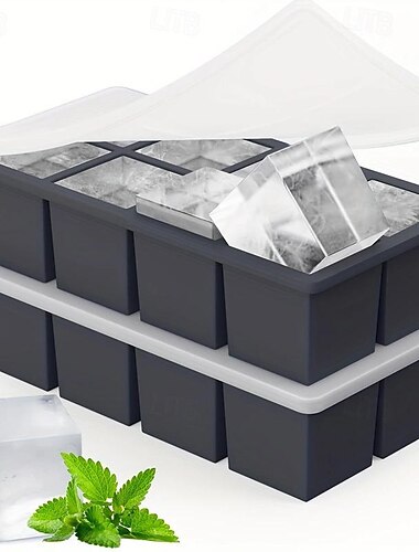 1 pakkaus iso jääpala-alusta viskille iso neliöjääpalakone cocktailille - vanhanaikaiset silikonijääpala-alustat 2 tuuman isot kuutioiset jääpala-astiat viskille