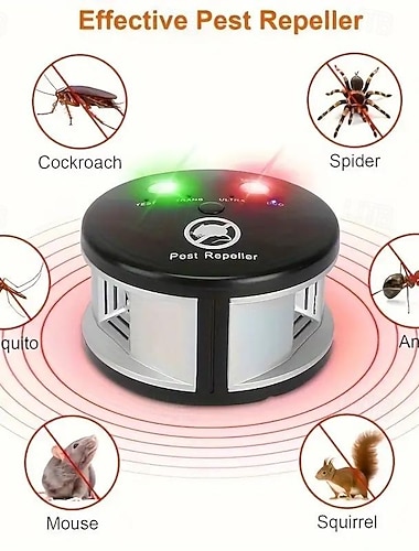 360 asteen sisätilojen ultraääninen hiirenkarkotin - Elektroninen tuhoeläinten torjuntalaite jyrsijöille ja hyönteisille