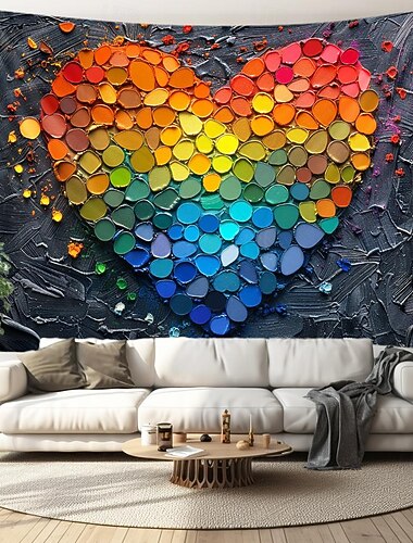 Junio Mes del Orgullo Mes del Orgullo LGBTQ LGBT Amor Arcoíris Tapiz Colgante Feliz Orgullo Decoración al Aire Libre