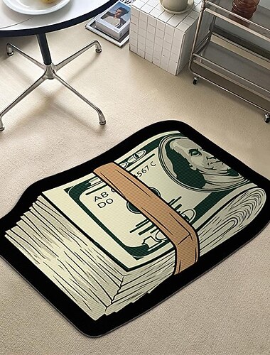 ドル紙幣ラグ アート マネー クリエイティブ カーペット 心地よく柔らかい寝室用カーペット ベッドサイド ラグ リビングルーム デコレーション ラグ 滑り止め 吸収性 フロアマット