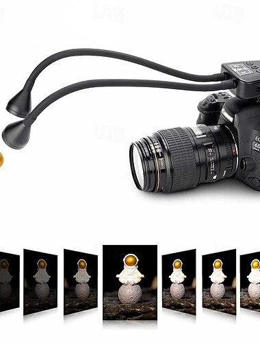 LED-Makroarmlicht mit 10-stufig einstellbarer Helligkeit Makrofotografiebeleuchtung für Canon Nikon Sony Olympus Fujifilm DSLR