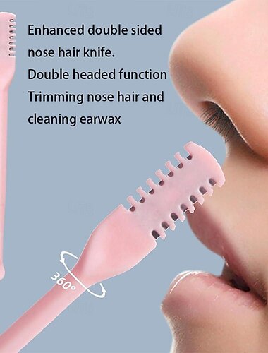 3-teiliges doppelseitiges Nasenhaarmesser, manuelle Nasenlochreinigung, Nasenhaarschneider, 360 Grad drehbar, Nasenlochreinigungsschere