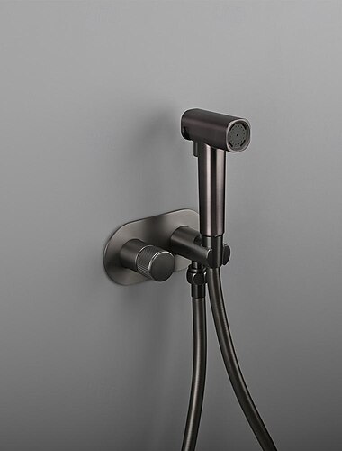 doccetta per bidet a scomparsa 2 funzioni flusso d'acqua valvola in ottone pulsante miscelatore caldo/freddo regolabile tubo in pvc oro spazzolato grigio bianco