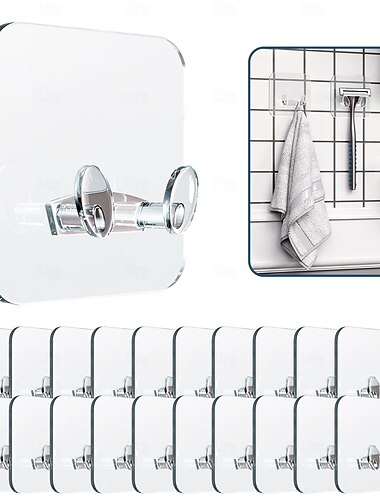 zelfklevende haak -30 stuks met plakband - geen beschadiging geen gereedschap nodig geen gaten waterdicht en oliebestendig zeer geschikt voor badkamer keuken en woondecoratie