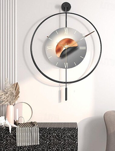Orologio da parete di lusso nordico leggero, orologio da parete 50/60 cm, orologio da parete moderno per soggiorno, casa, oro nero