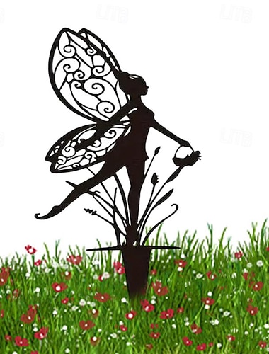 Garden Fairies Metal Garden Art. Fairy Aurora is a Spring Garden Fairy. Metal Outdoor Decor for Your Patio Pots Lawn Flower Beds or Yard. Make Your Space Magical