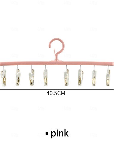 3 stk roterende tørkestativ med 8 klips, sklisikker, sporløs sokkeoppheng for studentenes sovesaler, husholdningsklær, undertøy, sokker, slips, ideell for garderobe, bad, hjemmeorganisasjon